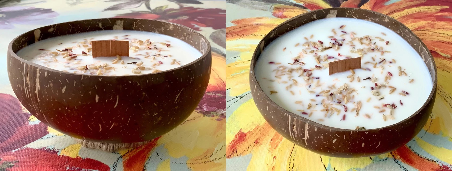 Realizare lumânări în bol cocos